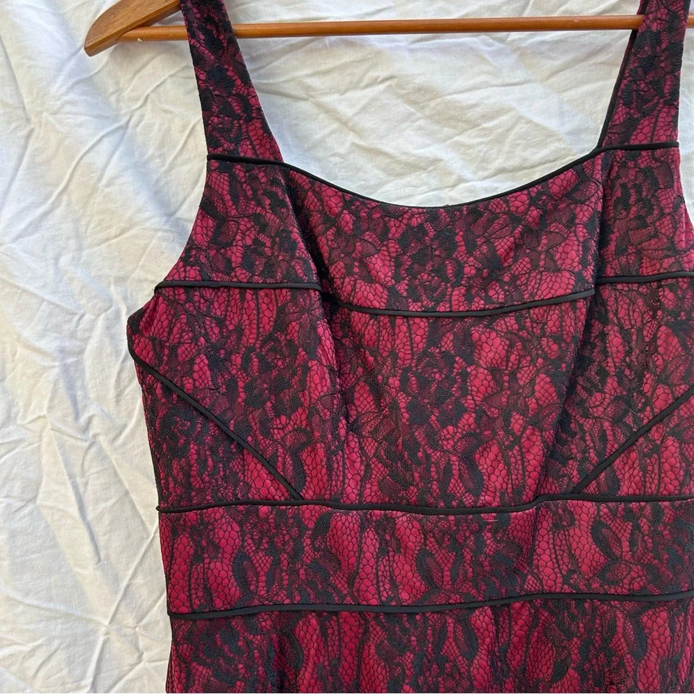 Adrianna Pappell Black and Red Lace Whimsigoth Cocktail Dress Size 12